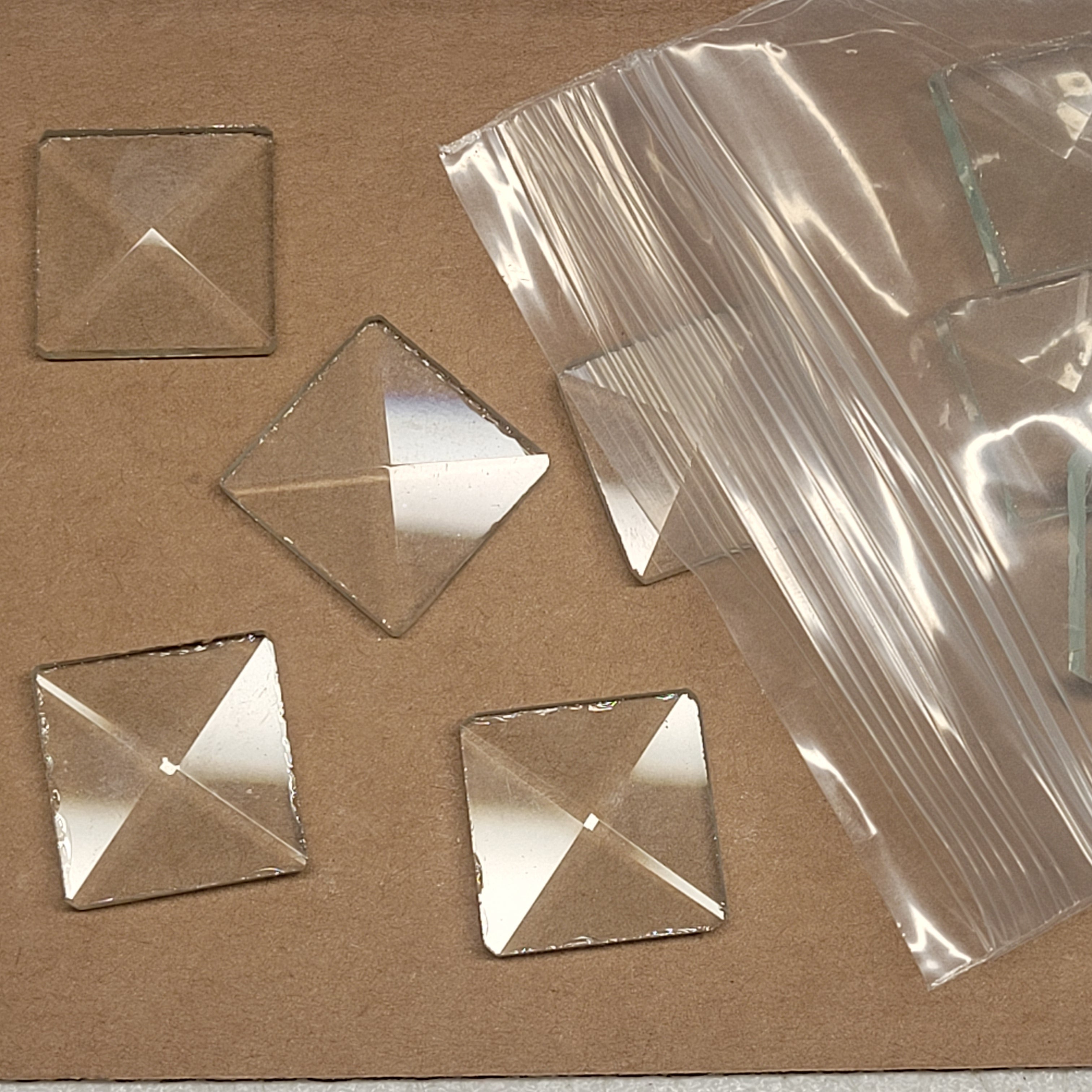 CLEARANCE ¾" Rectangle Bevel Glass Pack | 30 Pieces